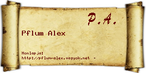 Pflum Alex névjegykártya
